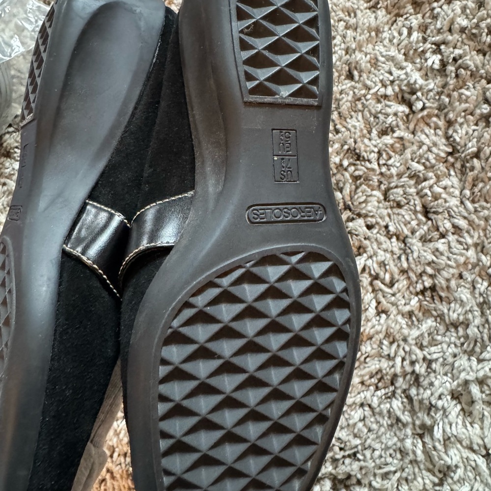 AEROSOLES Black Mules with Buckle Detail - Picture 2 of 4